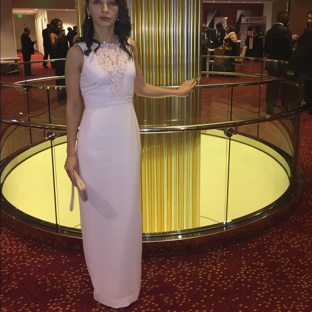 Karl Lagerfeld Lilac Lace Bodice Evening Gown